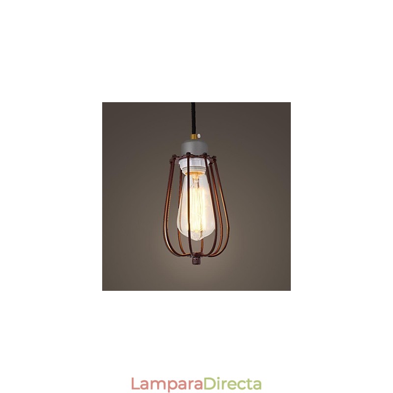 Lámpara colgante de metal con pintura estilo mini vintage