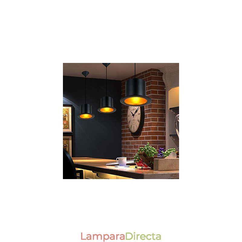 Lámpara colgante de metal con pintura retro para garaje