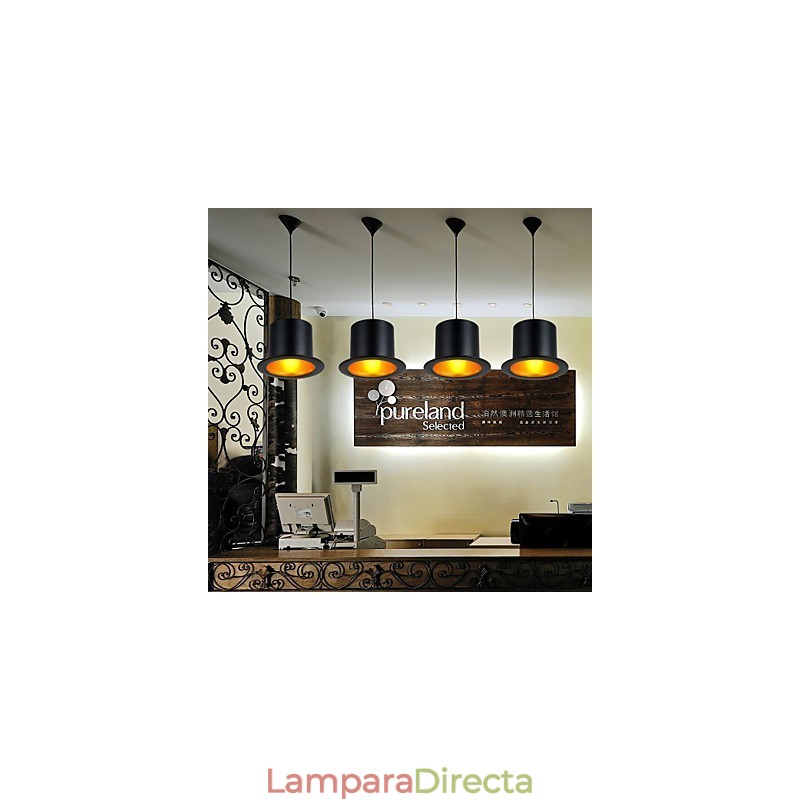Lámpara colgante de metal con pintura retro para garaje