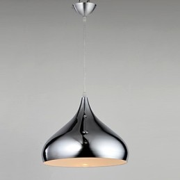 Lámpara colgante moderna de metal cromado de estilo mini contemporáneo