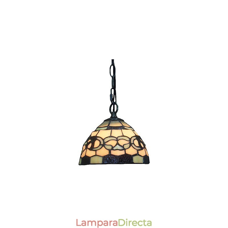 Lámpara colgante de 1 luz con pantalla de cristal