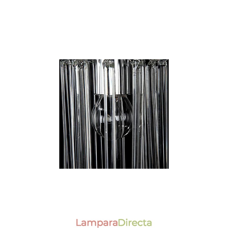 Lámpara colgante moderna contemporánea de metal cromado y cristal