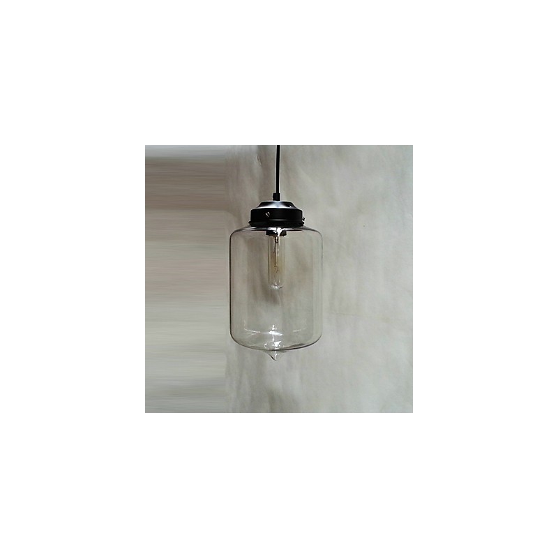 Lámpara colgante minimalista de hierro con diseño de botella, 1 luz