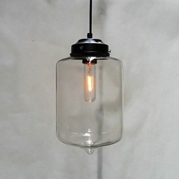 Lámpara colgante minimalista de hierro con diseño de botella, 1 luz