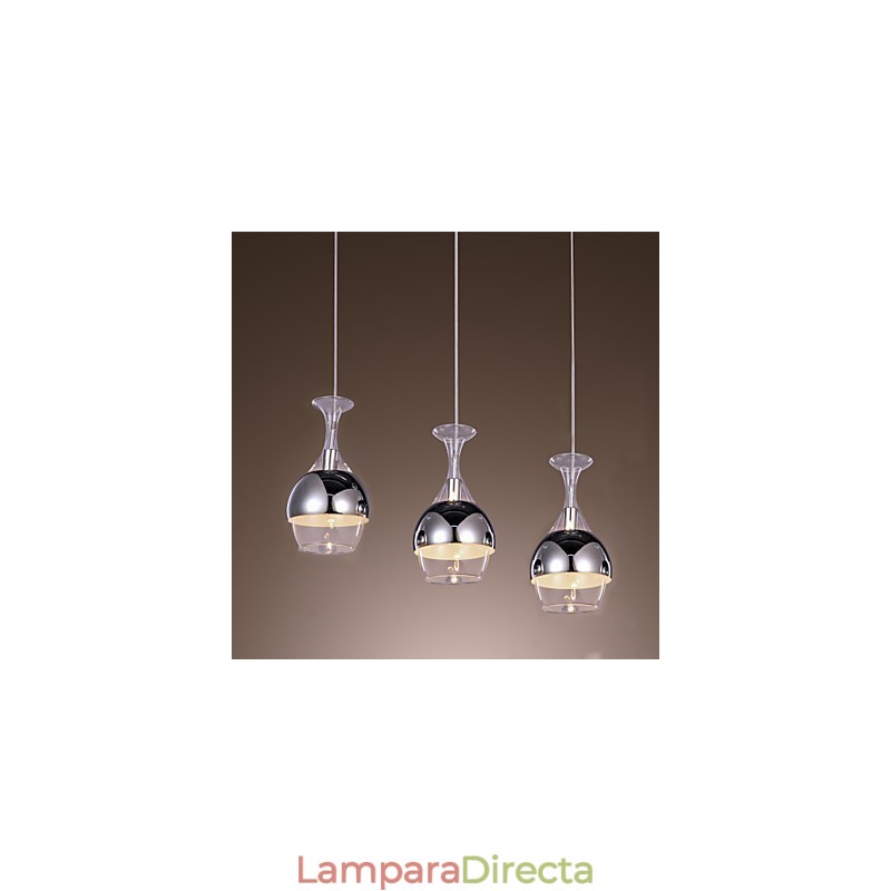 Lámpara colgante creativa de estilo francés de 3 luces en forma de copa