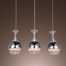 Lámpara colgante moderna y creativa de 3 luces en forma de copa