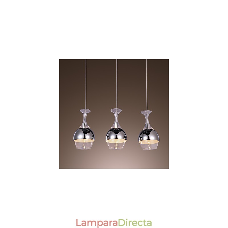 Lámpara colgante moderna y creativa de 3 luces en forma de copa