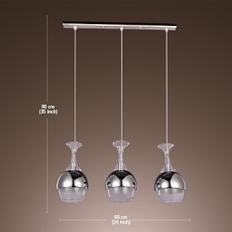 Lámpara colgante moderna y creativa de 3 luces en forma de copa
