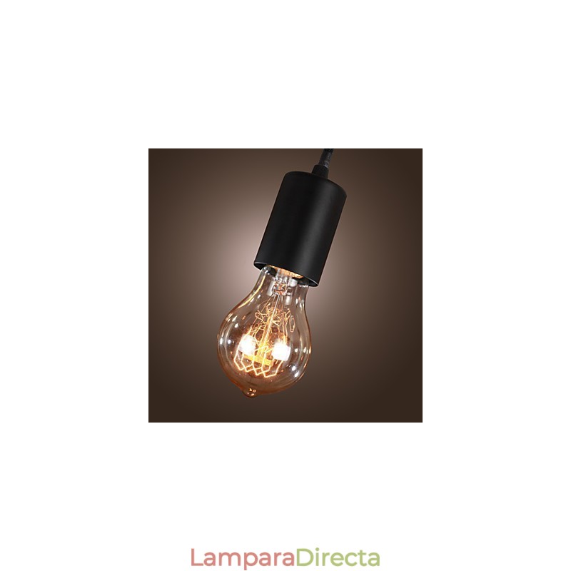 Lámpara colgante de 10 luces con diseño vintage y bombillas incluidas.