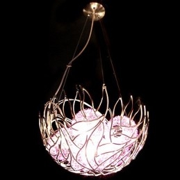 Lámpara colgante de cristal con forma de cuenco moderna y contemporánea