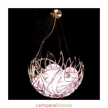 Lámpara colgante de cristal con forma de cuenco moderna y contemporánea Lámpara colgante de cristal con forma de cuenco moderna y contemporánea
