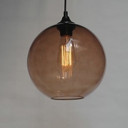 Lámpara colgante moderna de cristal con diseño de burbujas redondas marrones