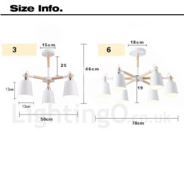 Lámpara de araña de madera contemporánea moderna de 3 luces