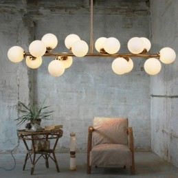 Lámpara de araña moderna contemporánea de 16 luces con pantalla de cristal y lámpara