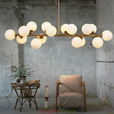 Lámpara de araña moderna contemporánea de 16 luces con pantalla de cristal y lámpara Lámpara de araña moderna contemporánea de 16 luces con pantalla de cristal y lámpara