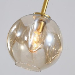 Lámpara de araña moderna contemporánea de 7 luces con pantalla de vidrio transparente y lámpara