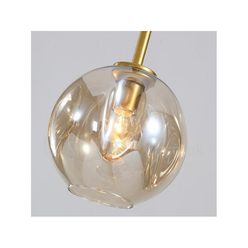 Lámpara de araña moderna contemporánea de 7 luces con pantalla de vidrio transparente y lámpara