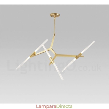 Lámpara de araña moderna contemporánea de 6 luces y 2 niveles (negra y dorada) Lámpara de araña moderna contemporánea de 6 luces y 2 niveles (negra y dorada)