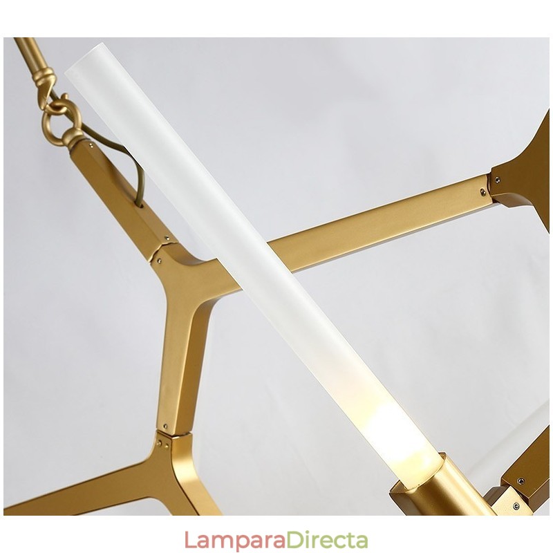 Lámpara de araña moderna contemporánea de 6 luces y 2 niveles (negra y dorada)