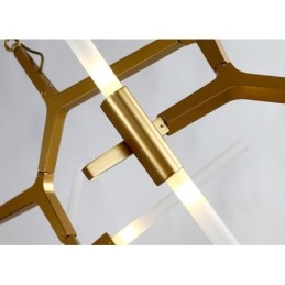 Lámpara de araña moderna contemporánea de 6 luces y 2 niveles (negra y dorada)
