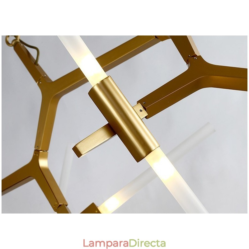 Lámpara de araña moderna contemporánea de 6 luces y 2 niveles (negra y dorada)