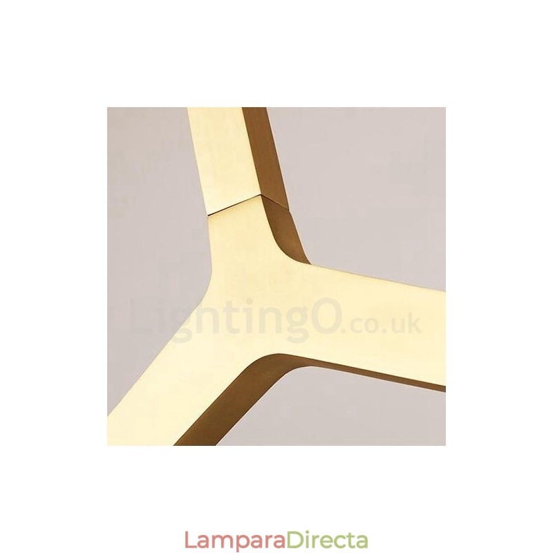 Lámpara de araña moderna contemporánea de 6 luces y 2 niveles (negra y dorada)