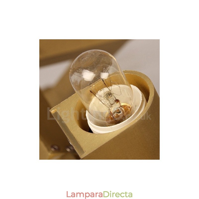 Lámpara de araña moderna contemporánea de 6 luces y 2 niveles (negra y dorada)