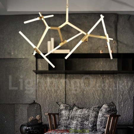 Lámpara de araña moderna contemporánea de 10 luces (negra y dorada) Lámpara de araña moderna contemporánea de 10 luces (negra y dorada)