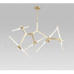 Lámpara de araña moderna contemporánea de 10 luces (negra y dorada)