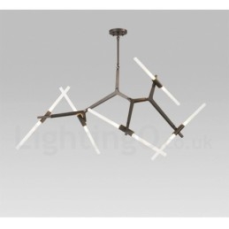Lámpara de araña moderna contemporánea de 10 luces (negra y dorada)