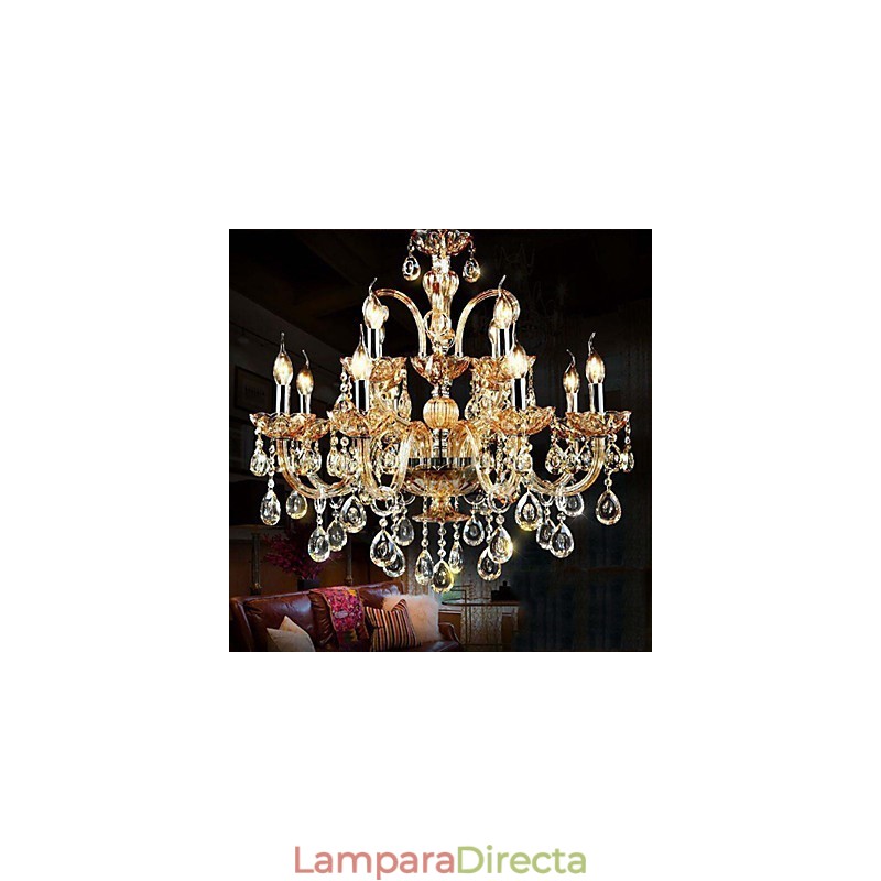Lámpara de araña de cristal moderna contemporánea tradicional clásica de vidrio