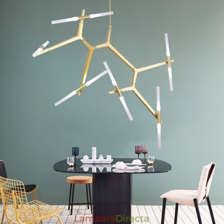 Lámpara de araña moderna contemporánea de 12 luces (negra y dorada) Lámpara de araña moderna contemporánea de 12 luces (negra y dorada)