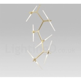 Lámpara de araña moderna contemporánea de 12 luces (negra y dorada)