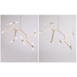 Lámpara de araña moderna contemporánea de 12 luces (negra y dorada)