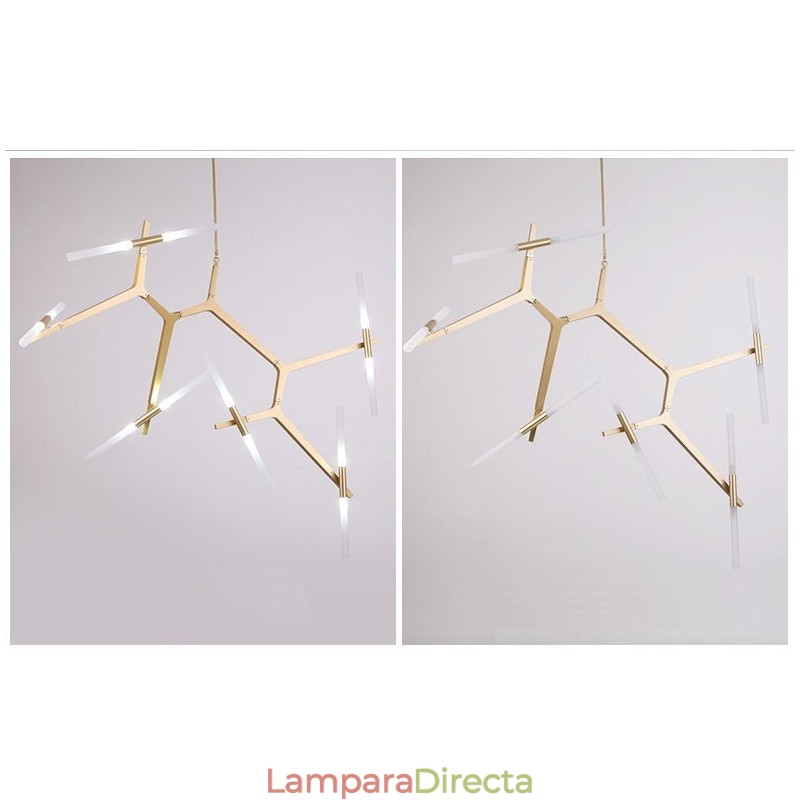Lámpara de araña moderna contemporánea de 12 luces (negra y dorada)