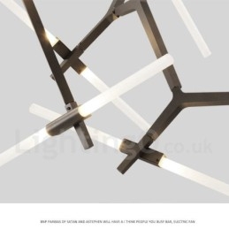 Lámpara de araña moderna contemporánea de 12 luces (negra y dorada)