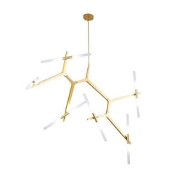 Lámpara de araña moderna contemporánea de 12 luces (negra y dorada)