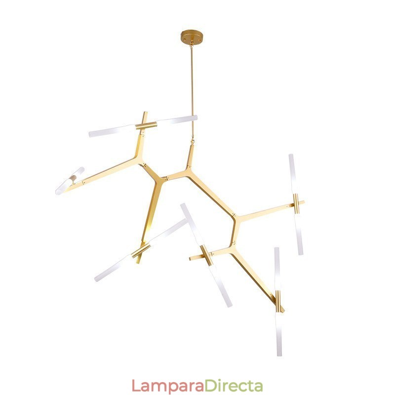 Lámpara de araña moderna contemporánea de 12 luces (negra y dorada)