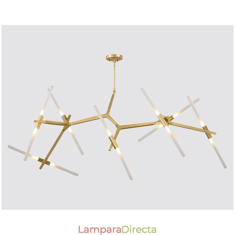 Lámpara de araña moderna contemporánea de 14 luces (negra y dorada)