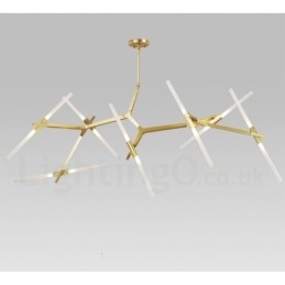 Lámpara de araña moderna contemporánea de 14 luces (negra y dorada)