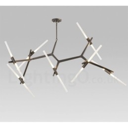 Lámpara de araña moderna contemporánea de 14 luces (negra y dorada)