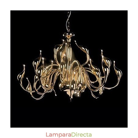 Lámpara de araña moderna de 24 luces G4 con baño de oro Lámpara de araña moderna de 24 luces G4 con baño de oro