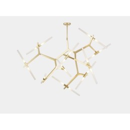 Lámpara de araña moderna contemporánea de 20 luces (negra y dorada)