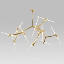 Lámpara de araña moderna contemporánea de 20 luces (negra y dorada)