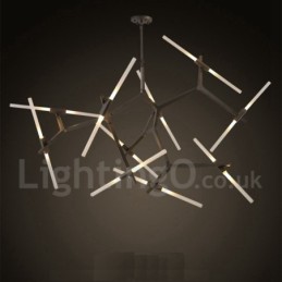 Lámpara de araña moderna contemporánea de 20 luces (negra y dorada)