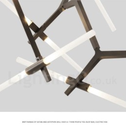 Lámpara de araña moderna contemporánea de 20 luces (negra y dorada)