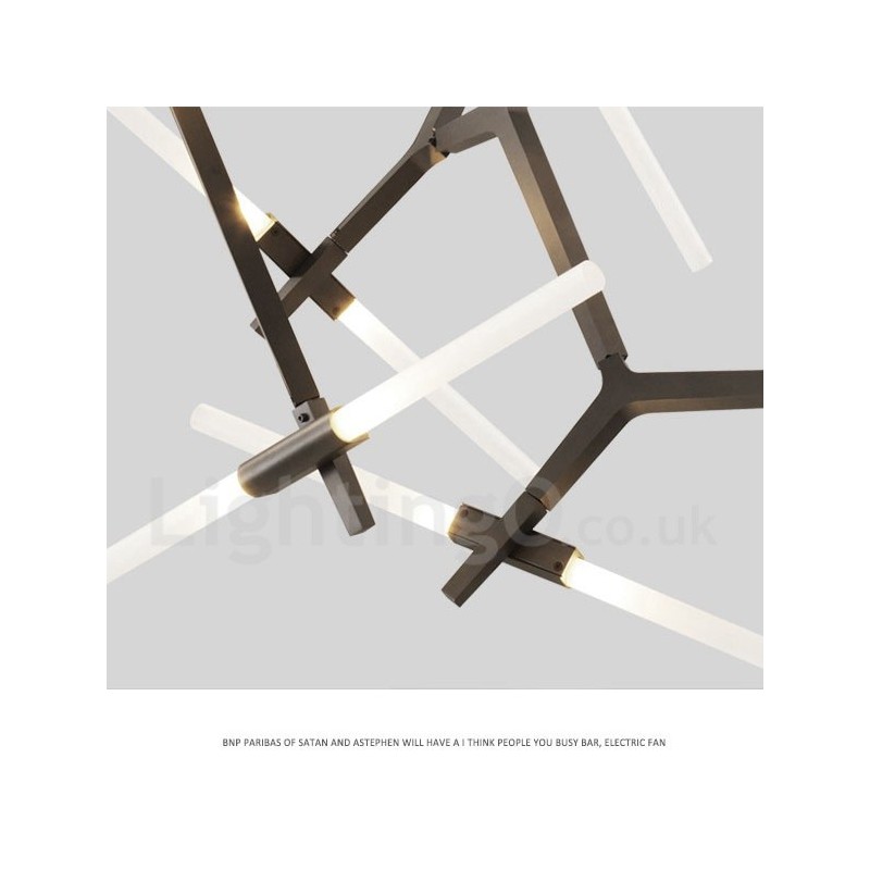 Lámpara de araña moderna contemporánea de 20 luces (negra y dorada)