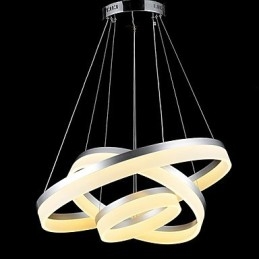 Lámpara colgante redonda moderna de acrílico, iluminación de lujo con tres anillos, accesorios de iluminación de techo.