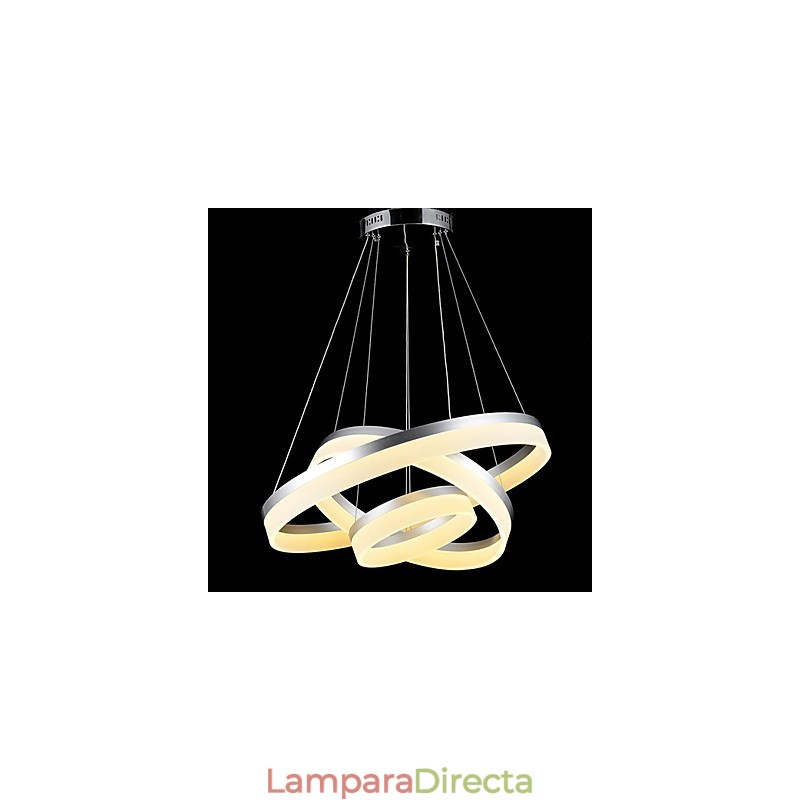 Lámpara colgante redonda moderna de acrílico, iluminación de lujo con tres anillos, accesorios de iluminación de techo.