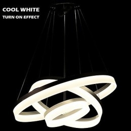Lámpara colgante redonda moderna de acrílico, iluminación de lujo con tres anillos, accesorios de iluminación de techo.